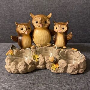 Owl Tea Light Candle Holder